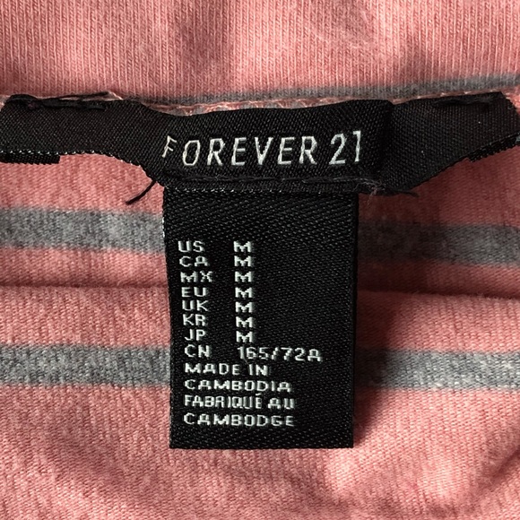 Forever 21 pink and gray striped mini skirt size medium juniors - Picture 3 of 5